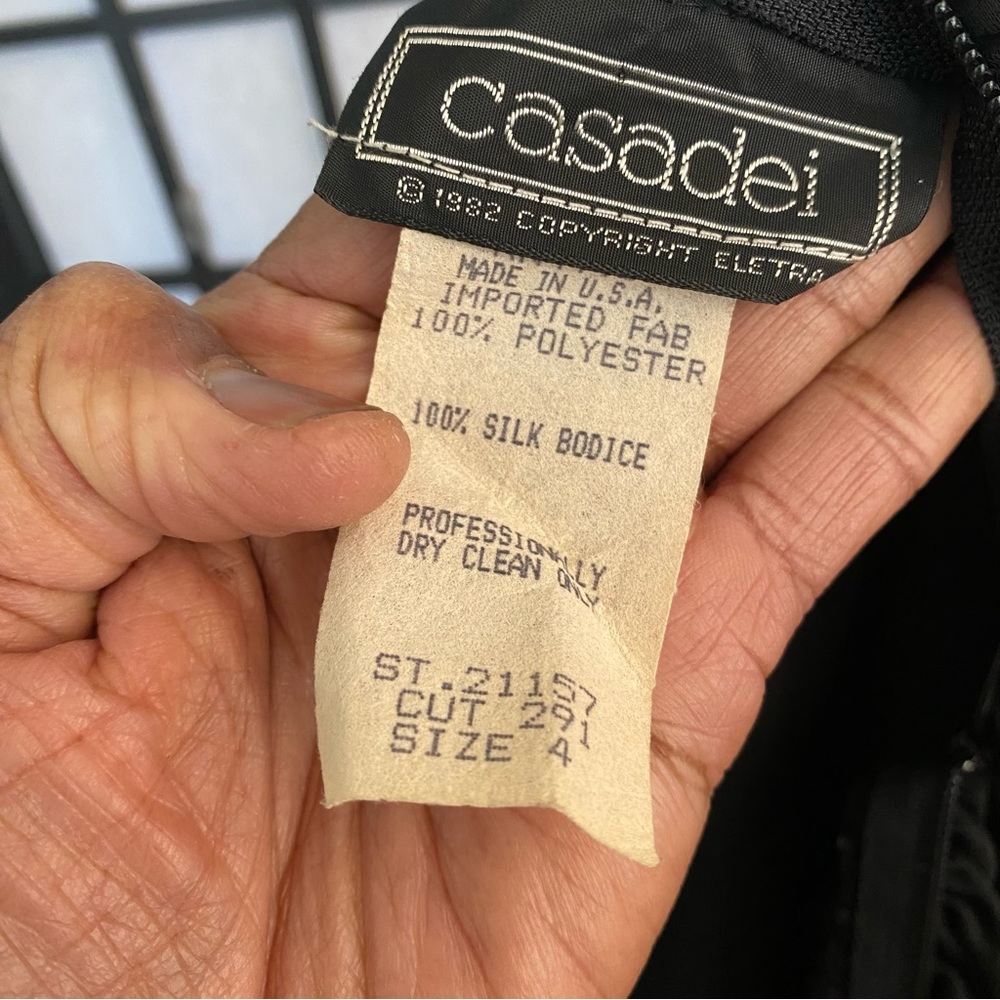 80'S CASADEI Ruched Beaded & Sequined Party Dress Size 4 - Picture 3 of 15